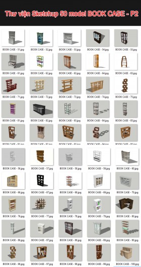 Thư viện 3d sketchup Tổng hợp 50 Model BOOK CASE - P2