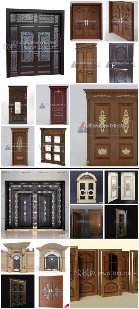 Thư viện 3d tổng hợp 20 model cửa gỗ đẹp các loại cổ điển Châu âu P13