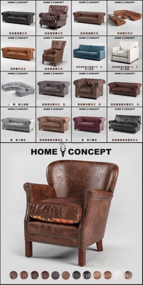 Thư viện Tổng hợp 17 File 3D model Sofa của homeconcept cực đẹp P13 full download