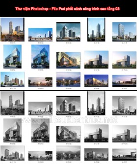 Thư viện Photoshop - File Psd phối cảnh công trình cao tầng 03