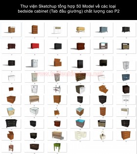 Thư viện Sketchup tổng hợp 50 Model về các loại bedside cabinet (Tab đầu giường) chất lượng cao P2