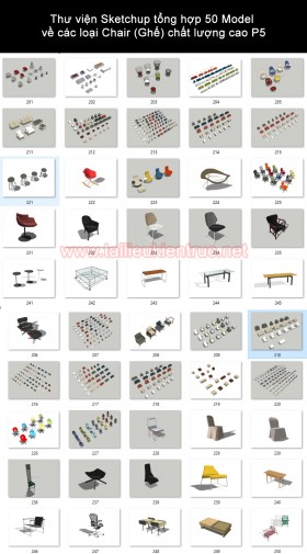 Thư viện Sketchup tổng hợp 50 Model về các loại Chair (Ghế) chất lượng cao P5