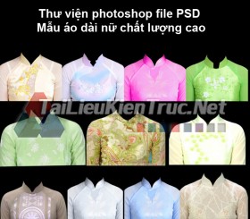 Thư viện photoshop file PSD Mẫu áo dài nữ chất lượng cao