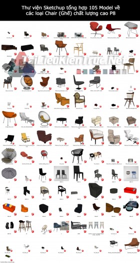 Thư viện Sketchup tổng hợp 105 Model về các loại Chair (Ghế) chất lượng cao P8