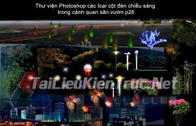 Thư viện Photoshop các loại cột đèn chiếu sáng trong cảnh quan sân vườn p26