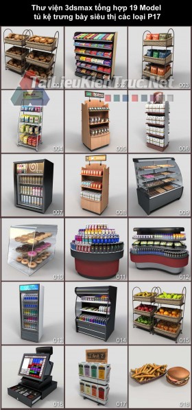 Thư viện 3dsmax tổng hợp 19 Model tủ kệ trưng bày siêu thị các loại P17