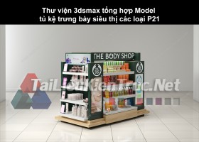 Thư viện 3dsmax tổng hợp Model tủ kệ trưng bày siêu thị các loại P21 