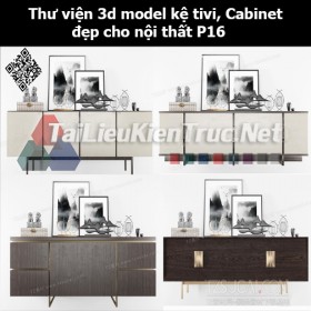 Thư viện 3d model Kệ tivi, Cabinet đẹp cho nội thất P16