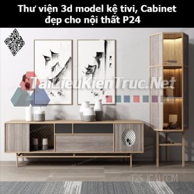 Thư viện 3d model Kệ tivi, Cabinet đẹp cho nội thất P24