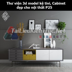 Thư viện 3d model Kệ tivi, Cabinet đẹp cho nội thất P25