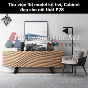 Thư viện 3d model Kệ tivi, Cabinet đẹp cho nội thất P28