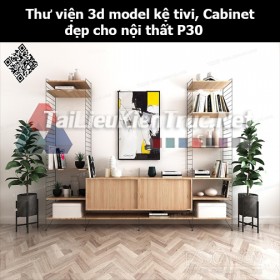 Thư viện 3d model Kệ tivi, Cabinet đẹp cho nội thất P30