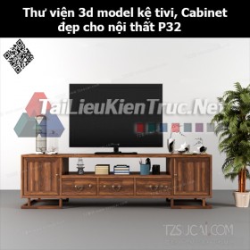 Thư viện 3d model Kệ tivi, Cabinet đẹp cho nội thất P32