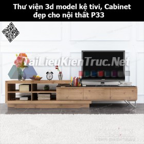 Thư viện 3d model Kệ tivi, Cabinet đẹp cho nội thất P33