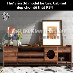 Thư viện 3d model Kệ tivi, Cabinet đẹp cho nội thất P34