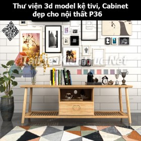 Thư viện 3d model Kệ tivi, Cabinet đẹp cho nội thất P36