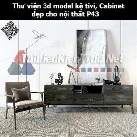 Thư viện 3d model Kệ tivi, Cabinet đẹp cho nội thất P43