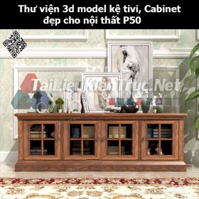 Thư viện 3d model Kệ tivi, Cabinet đẹp cho nội thất P50
