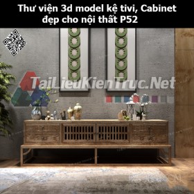 Thư viện 3d model Kệ tivi, Cabinet đẹp cho nội thất P52