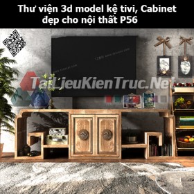 Thư viện 3d model Kệ tivi, Cabinet đẹp cho nội thất P56