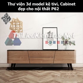 Thư viện 3d model Kệ tivi, Cabinet đẹp cho nội thất P62