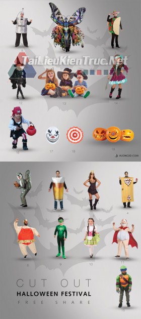 Thư viện photoshop CUT OUT HALLOWEEN FESTIVAL free download