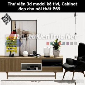 Thư viện 3d model Kệ tivi, Cabinet đẹp cho nội thất P69