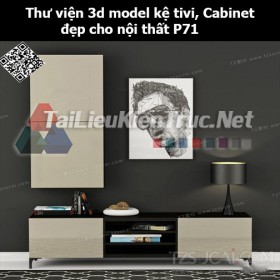 Thư viện 3d model Kệ tivi, Cabinet đẹp cho nội thất P71