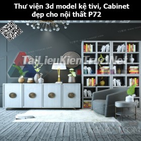 Thư viện 3d model Kệ tivi, Cabinet đẹp cho nội thất P72