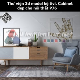 Thư viện 3d model Kệ tivi, Cabinet đẹp cho nội thất P76