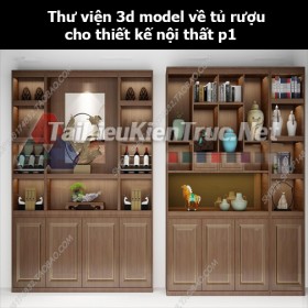 Thư viện 3d model về tủ rượu cho thiết kế nội thất p1