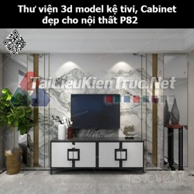 Thư viện 3d model Kệ tivi, Cabinet đẹp cho nội thất P82