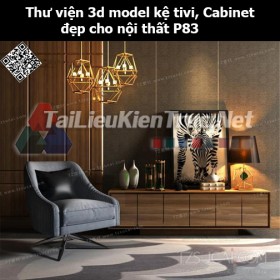 Thư viện 3d model Kệ tivi, Cabinet đẹp cho nội thất P83