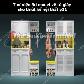 Thư viện 3d model về tủ giày cho thiết kế nội thất p11