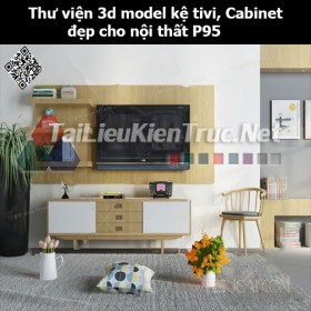 Thư viện 3d model Kệ tivi, Cabinet đẹp cho nội thất P95
