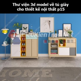 Thư viện 3d model về tủ giày cho thiết kế nội thất p15