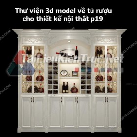 Thư viện 3d model về tủ rượu cho thiết kế nội thất p19
