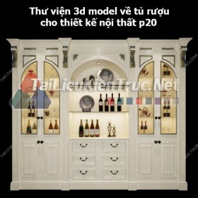 Thư viện 3d model về tủ rượu cho thiết kế nội thất p20