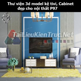 Thư viện 3d model Kệ tivi, Cabinet đẹp cho nội thất P97