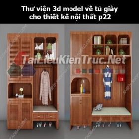 Thư viện 3d model về tủ giày cho thiết kế nội thất p22