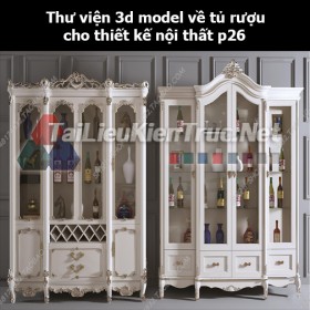 Thư viện 3d model về tủ rượu cho thiết kế nội thất p26