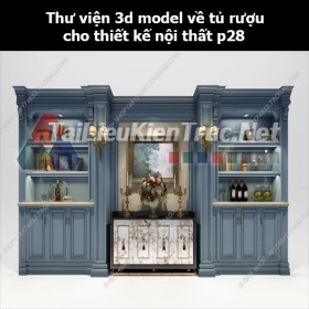 Thư viện 3d model về tủ rượu cho thiết kế nội thất p28
