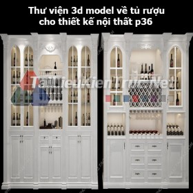 Thư viện 3d model về tủ rượu cho thiết kế nội thất p36