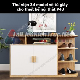 Thư viện 3d model về tủ giày cho thiết kế nội thất p43