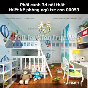 Phối cảnh 3d nội thất thiết kế phòng ngủ trẻ con 00053