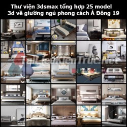 Thư viện 3dsmax tổng hợp 25 Model 3d về Giường ngủ phong cách Á Đông 19