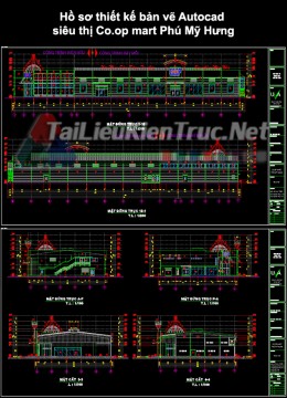 Hồ sơ thiết kế bản vẽ AutoCAD siều thị Co.op mart Phú Mỹ Hưng