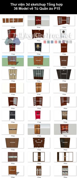 Thư viện 3d sketchup Tổng hợp 36 Model về Tủ Quần áo P15