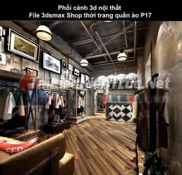 Phối cảnh 3d nội thất File 3dmax Shop thời trang quần áo p17