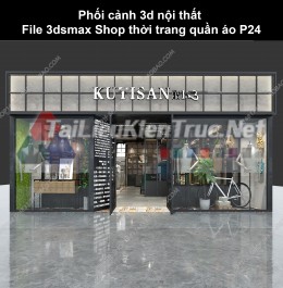 Phối cảnh 3d nội thất File 3dmax Shop thời trang quần áo p24